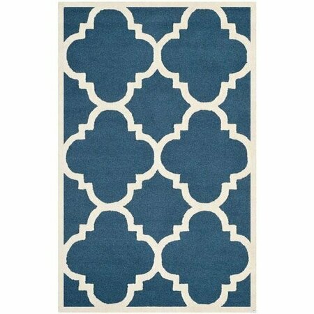 SAFAVIEH Cambridge Hand Tufted Large Rectangle Rug- Navy - Ivory- 8 x 10 ft. CAM140G-8